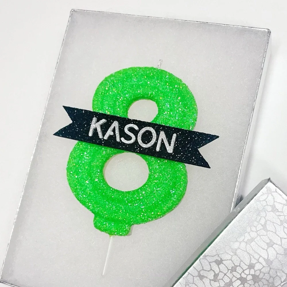 New! Personalized Name Candle Number Customized Birthday Candle Cake Topper Gift